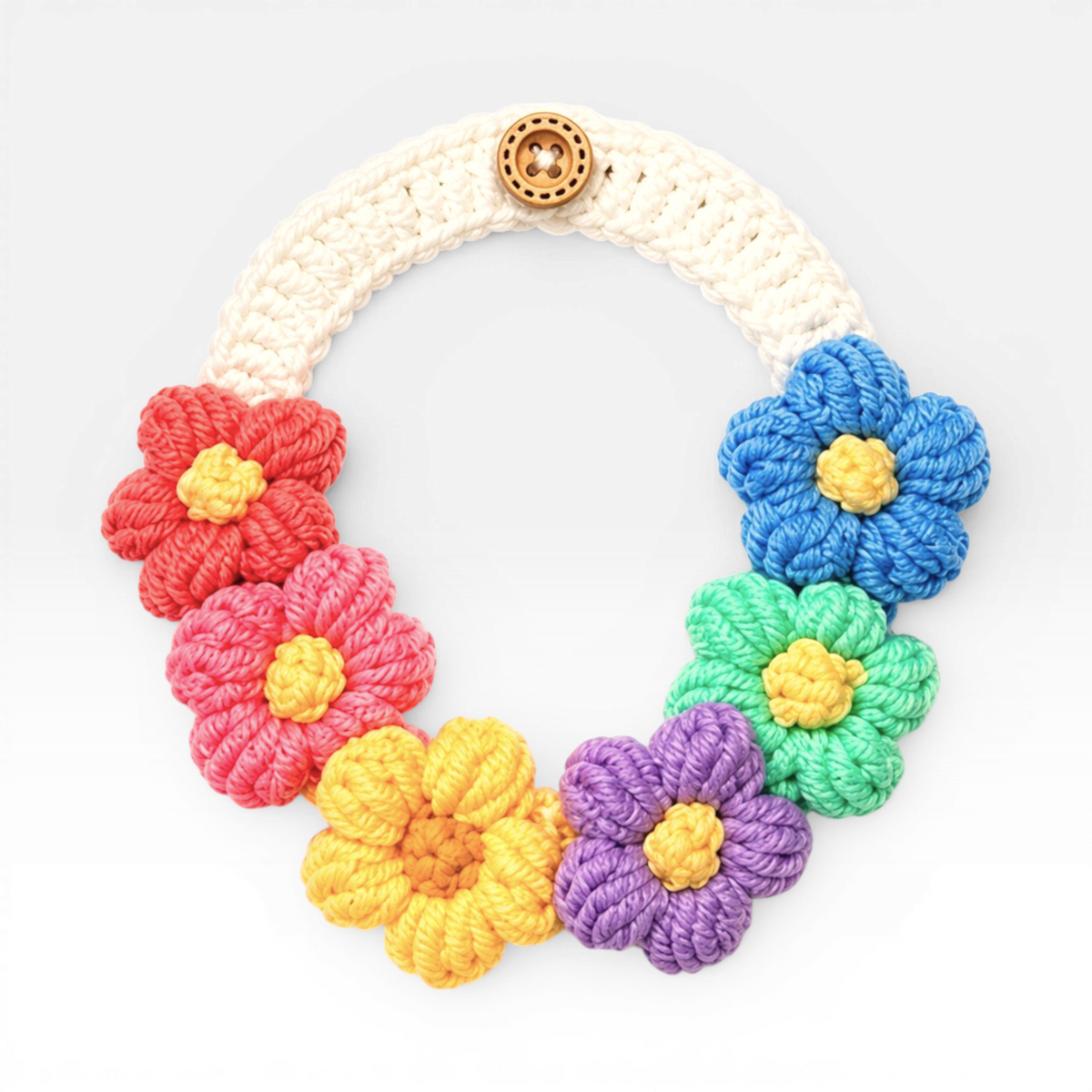 Handmade Crochet Flower Necklace